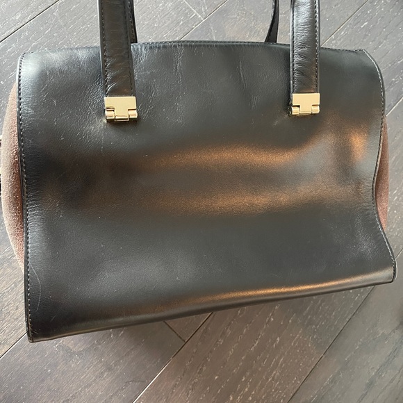 Kate Spade Black/Brown Leather and Suede Zip Satchel handbag - Picture 13 of 13